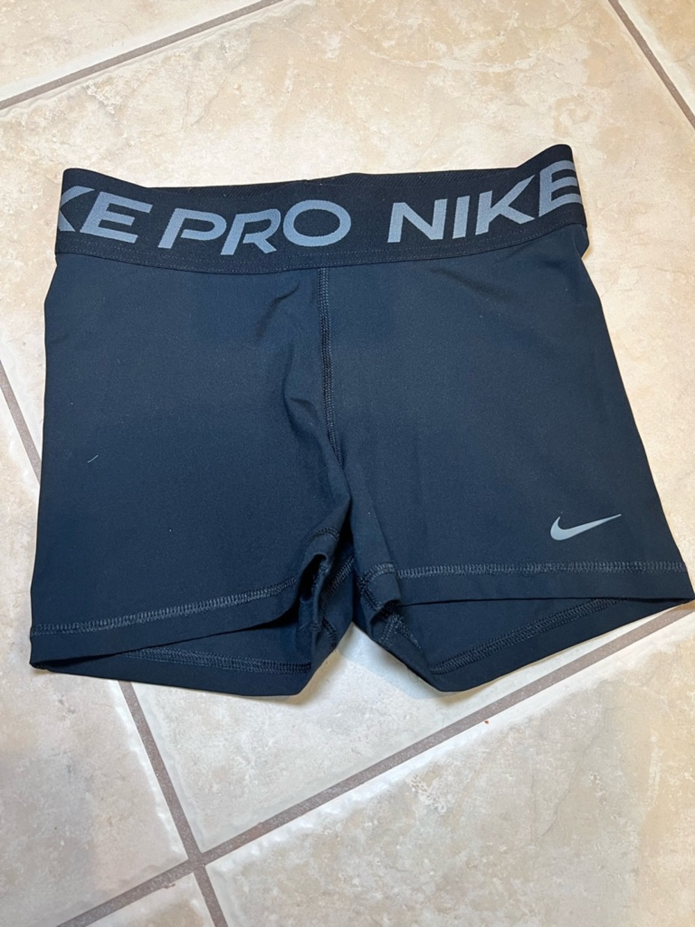 Nike Black Performance Compression Shorts with Grey Logo